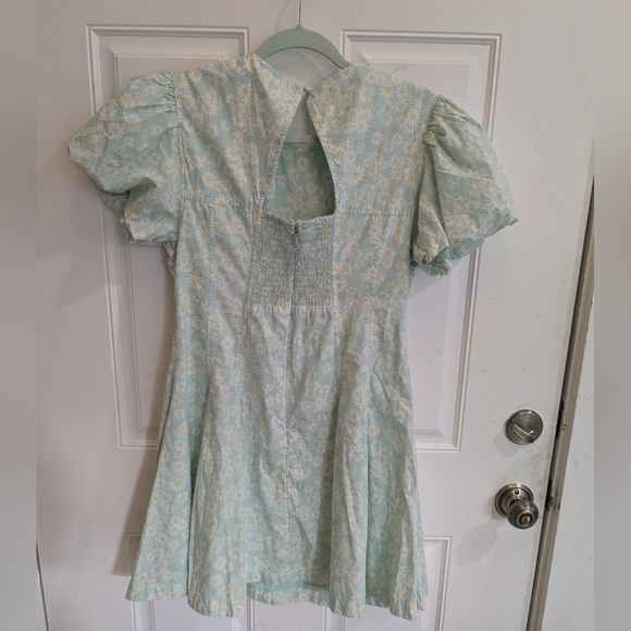 Anthropologie Maeve Puff Sleeve Pleated Dress - Picture 4 of 4